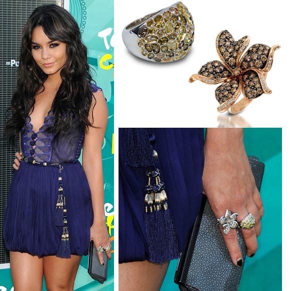 Vanessa Hudgens wears Le Vian fancy diamond rings