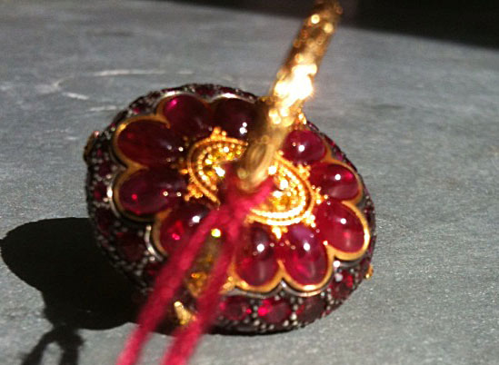 Details on the back of a ruby ring by James Currens