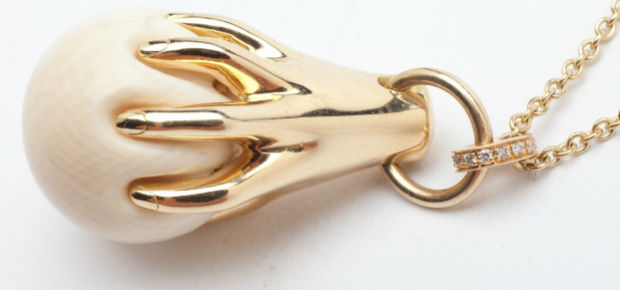 Bibi van der Velden Hand Pendant with Mammoth Ivory