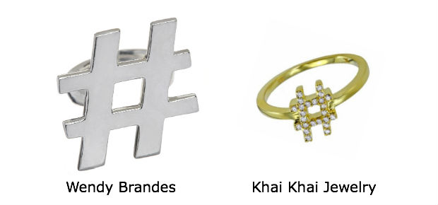 Wendy Brandes and Khai Khai jewelry Hash Tag Rings