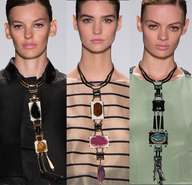 Necklaces at Carolina Herrera for NYFW Spring 2014