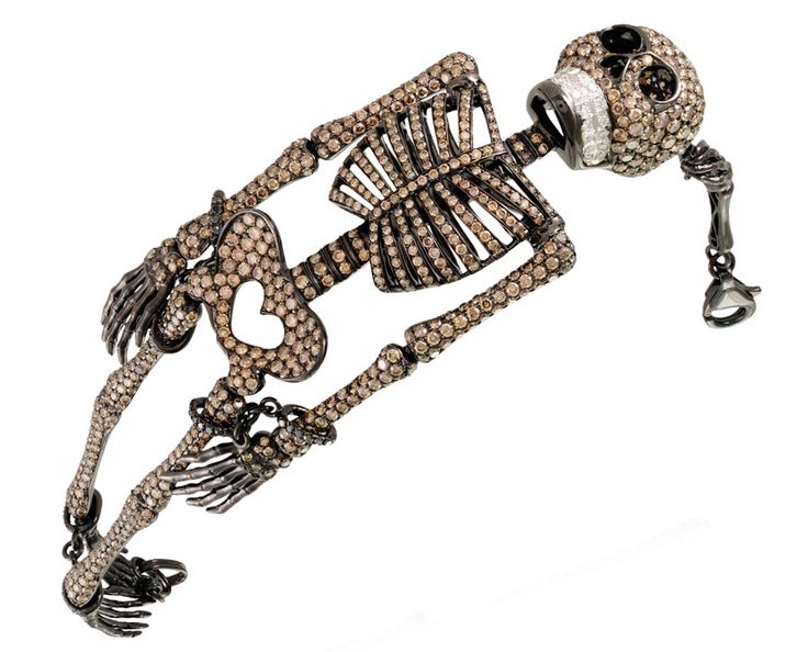 Diamond skeleton bracelet by Lydia Courteille