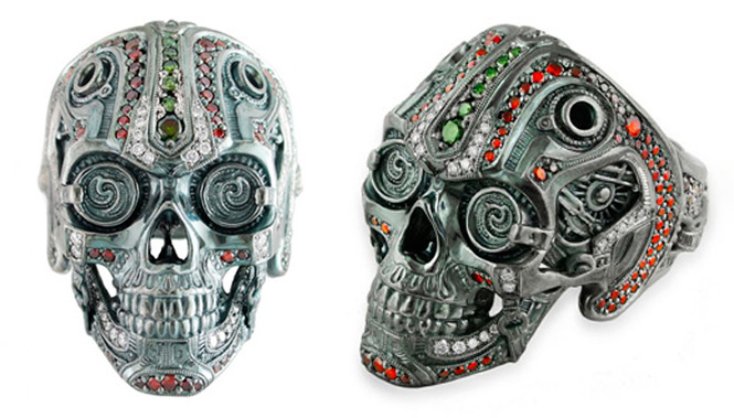 Ink-Metal-Skull Steampunk Ring by T.S. Wittelsbach for Ink Metal