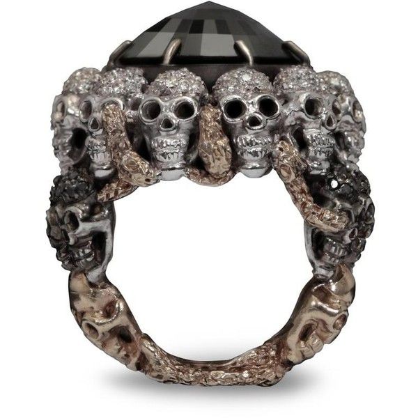 Gold and Diamond Skull Ring by Delfina Delettrez