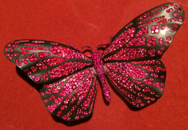 Butterfly-Brooch-JAR Butterfly Brooch by JAR, ruby, sapphire, silver, gold, 2005. Photo by Cheryl Kremkow.