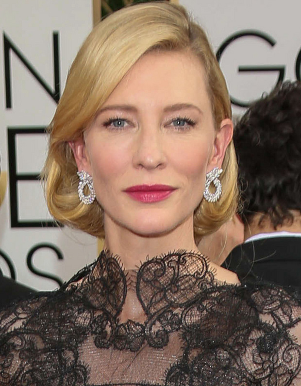 Cate Blanchette wears Chopard jewelry to the 2014 Golden Globes, via cherylkremkow.com