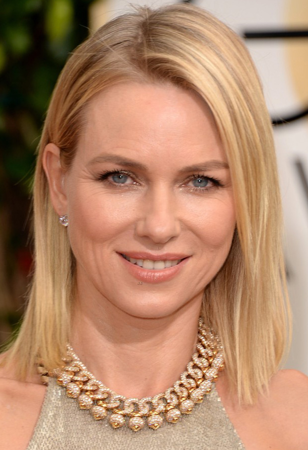 Naomi watts wears Bulgari jewelry to the 2014 Golden Globes.