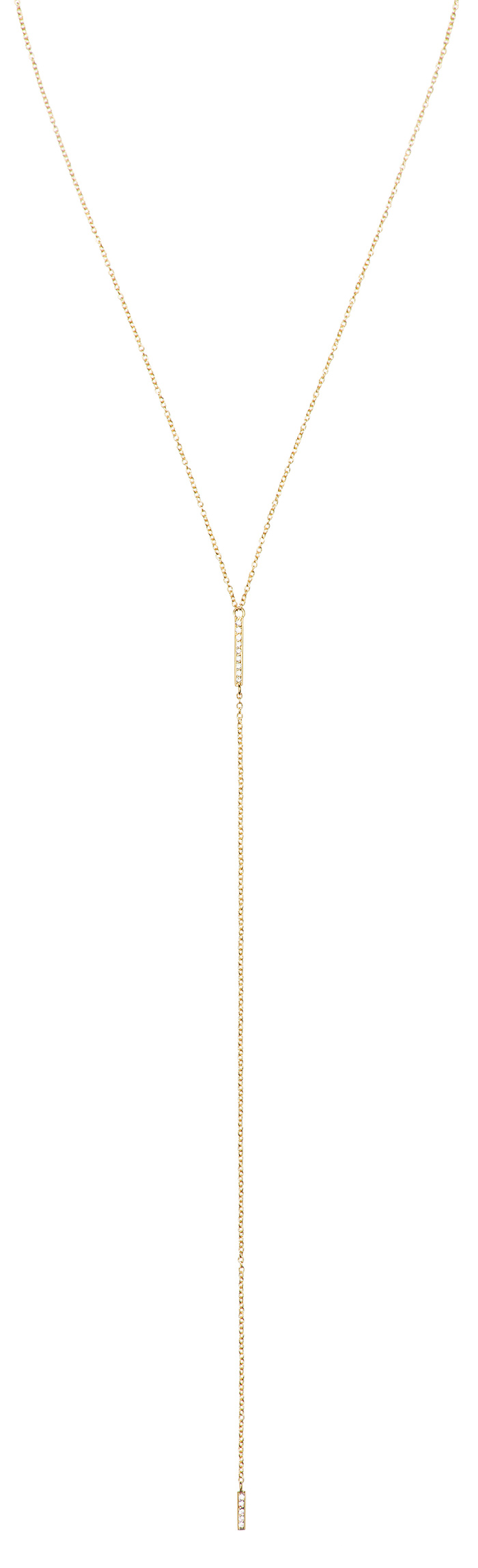 Diamond pave bar lariat by Selin Kent