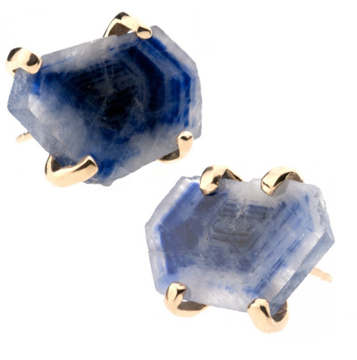 Ethically-sources sapphire slice earrings by Barrio Neal
