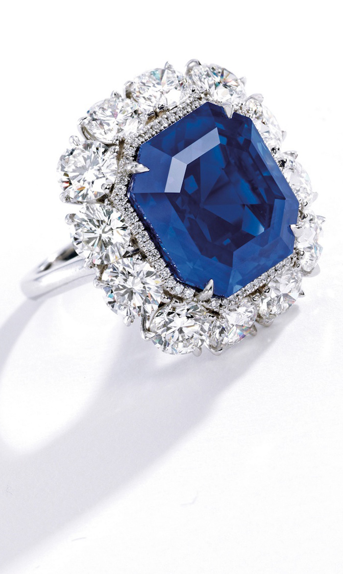 This 17.16-carat Kashmir sapphire ring is the most expensive sapphire. It sold at Sotheby's for $4.06 million, a record $236,404 per carat.