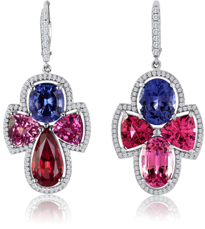 Sinel and diamond earrings by Bella Campbell of the Campbellian Collection