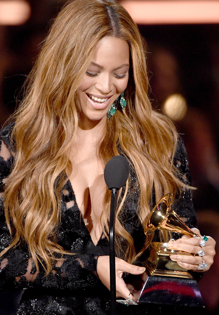 Beyonce wears Lorraine Schwartz jewelry to the 2015 Grammy Awards
