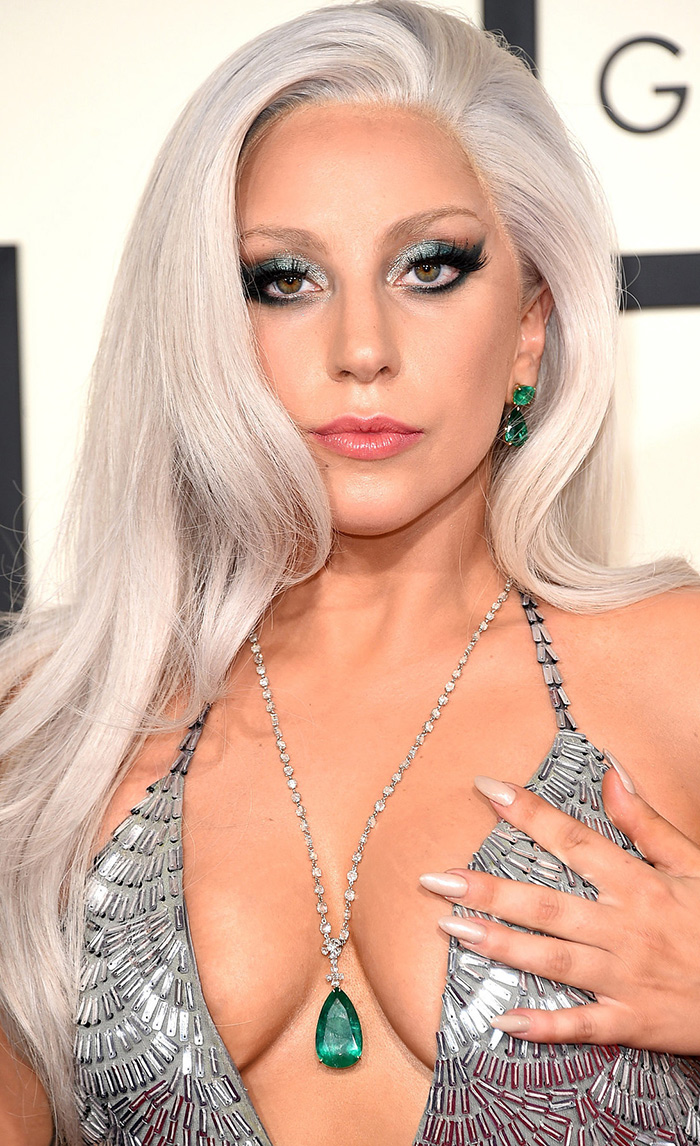 Lady Gaga wears Lorraine Schwartz jewelry to the 2015 Grammy Awards