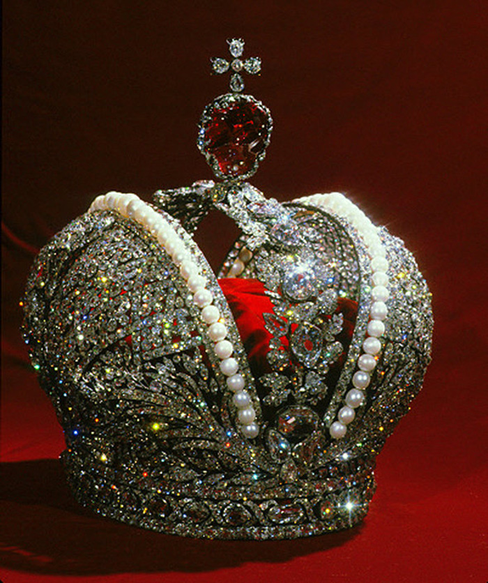 The Great Imperial Crown of Russia, topped with a 398-carat red spinel