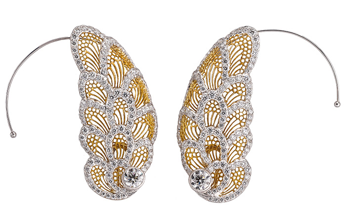 Winged Buccellati ear cuffs inspired by Odilon Redon's La Chute de Phaeton