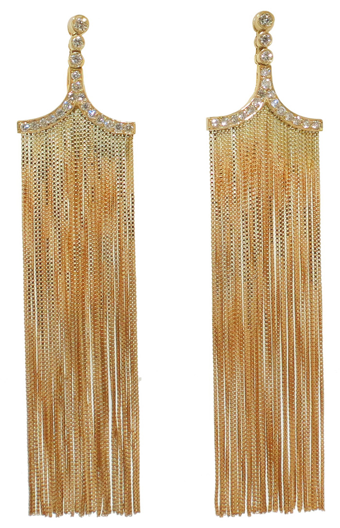 Fringe earrings by Jack Vartanian