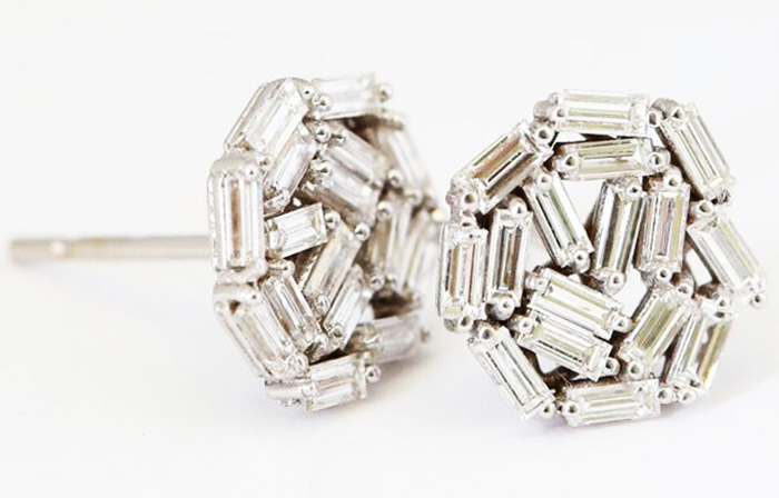 Fireworks diamond stud earrings by Suzanne Kalan