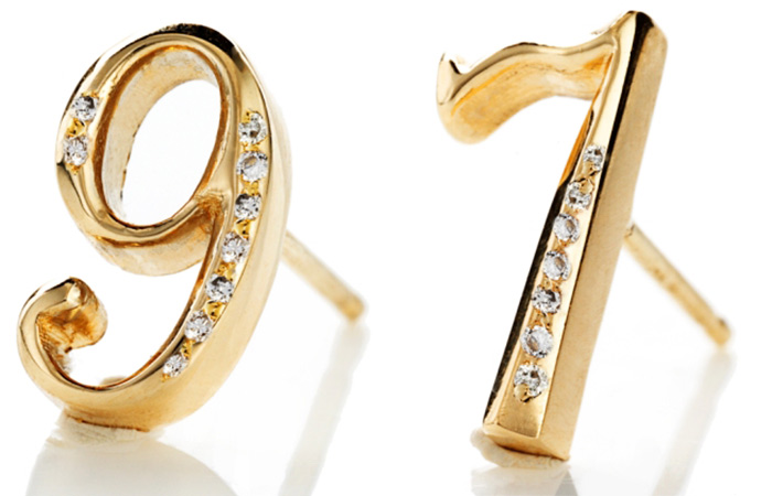Lulu Frost Code Earring in 18k with diamonds at Stone & Strand