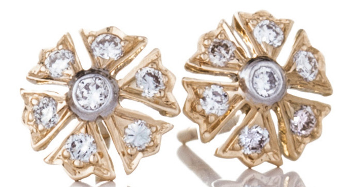 Diamond stud earrings by Sethi Couture