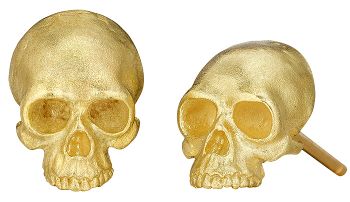 Skull studs by Anthony Lent