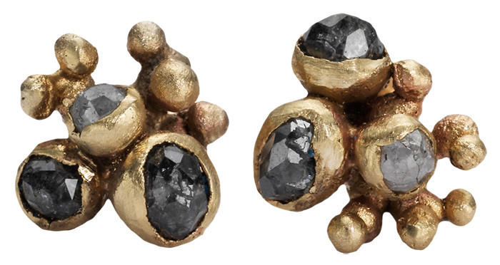 Gray diamond earrings by Ruth Tomlinson
