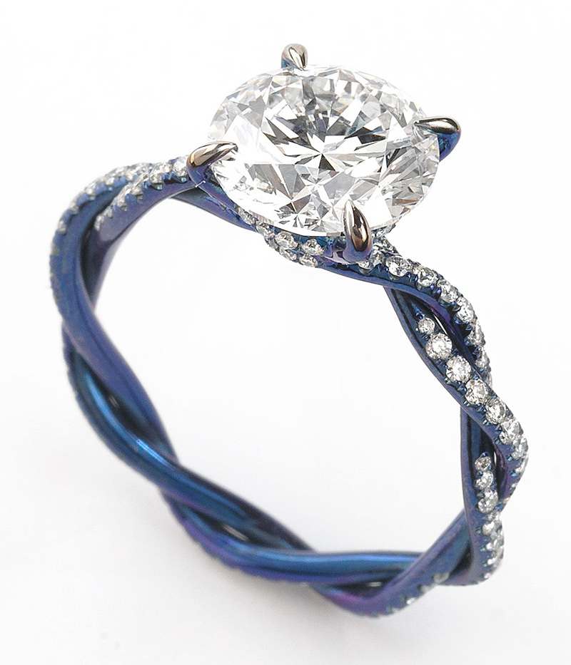 Titanium engagement ring by Glenn Spiro