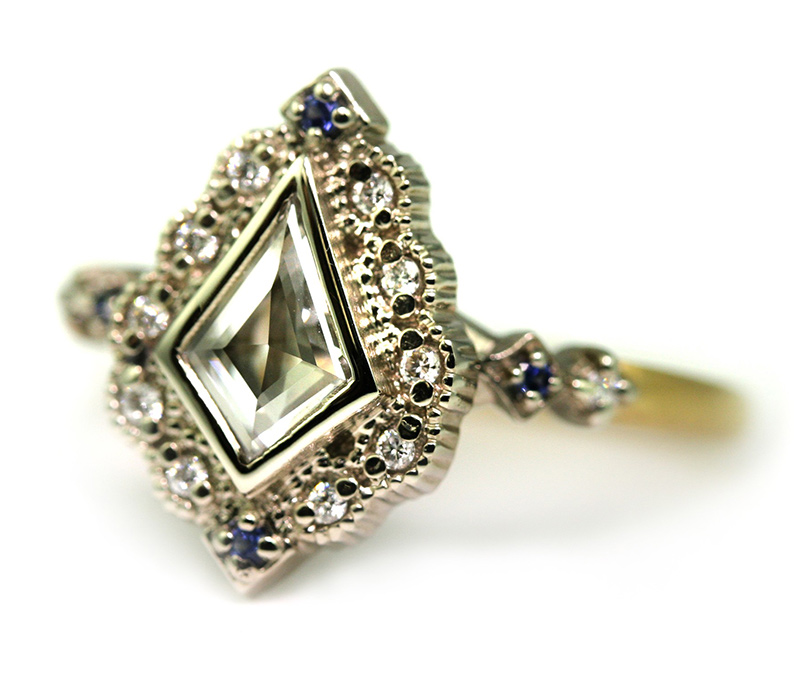 Kite Ribbon Frame Ring by Megan Thorne