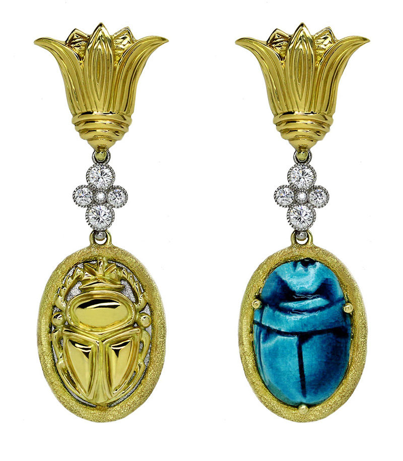 Reversible Nefertiti Earrings by Featherstone Design