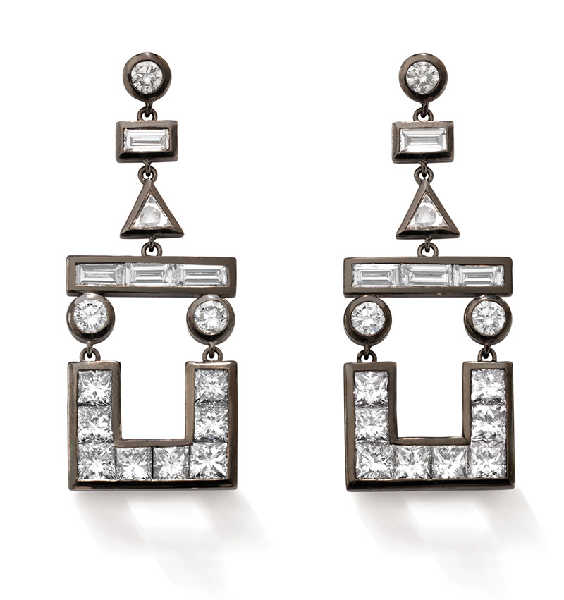 Geometric Diamond Earrings by Solange Azagury-Partridge