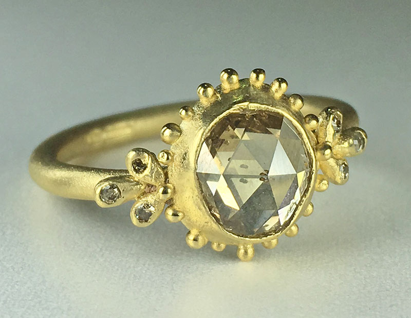 Rose-Cut Diamond Beaded Ring by Ruth Tomlinson
