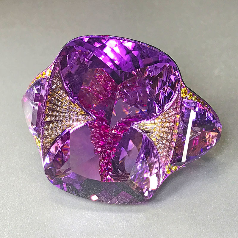 Night of Violet amethyst ring by Wallace Chan