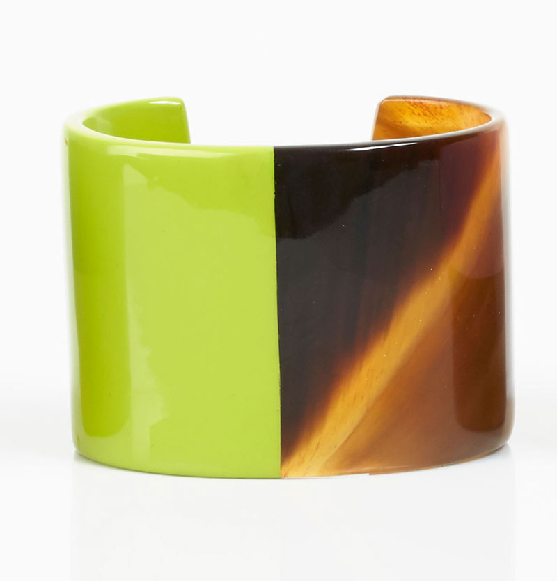 Horn and lacquer cuff by Goldhenn