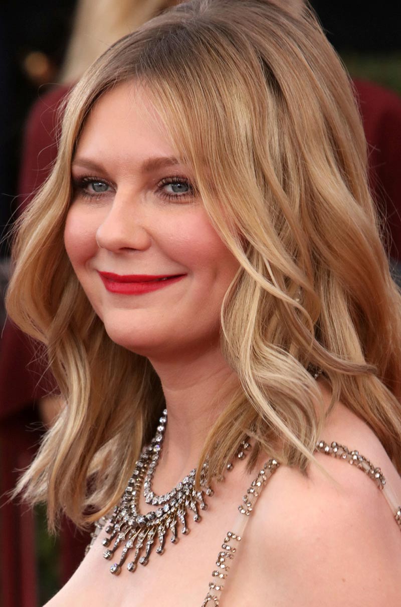 Kirsten Dunsten in layers of vintage diamonds by Fred Leighton.