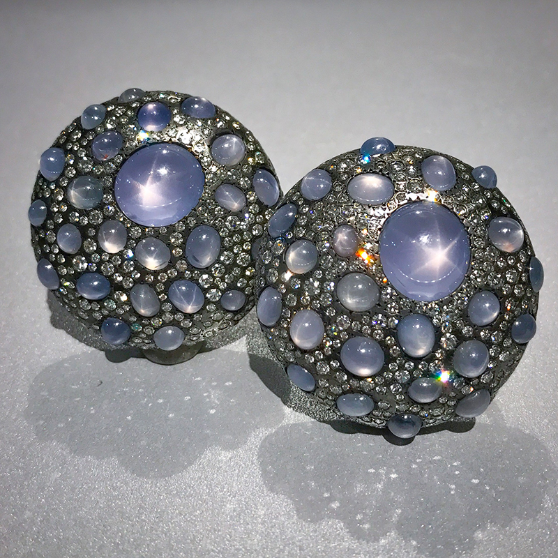 JAR Star Sapphire Earrings, photo by Cheryl Kremkow.