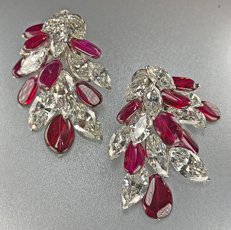 Ruby and Diamond Earrings by Reza, photo by Cheryl Kremkow