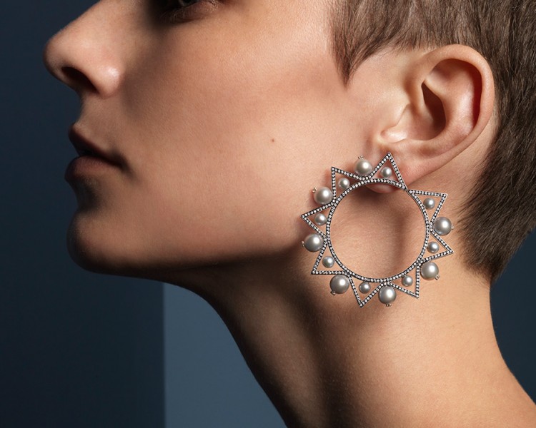 Hoop earrings from the Lingerie Collection by Nikos Koulis