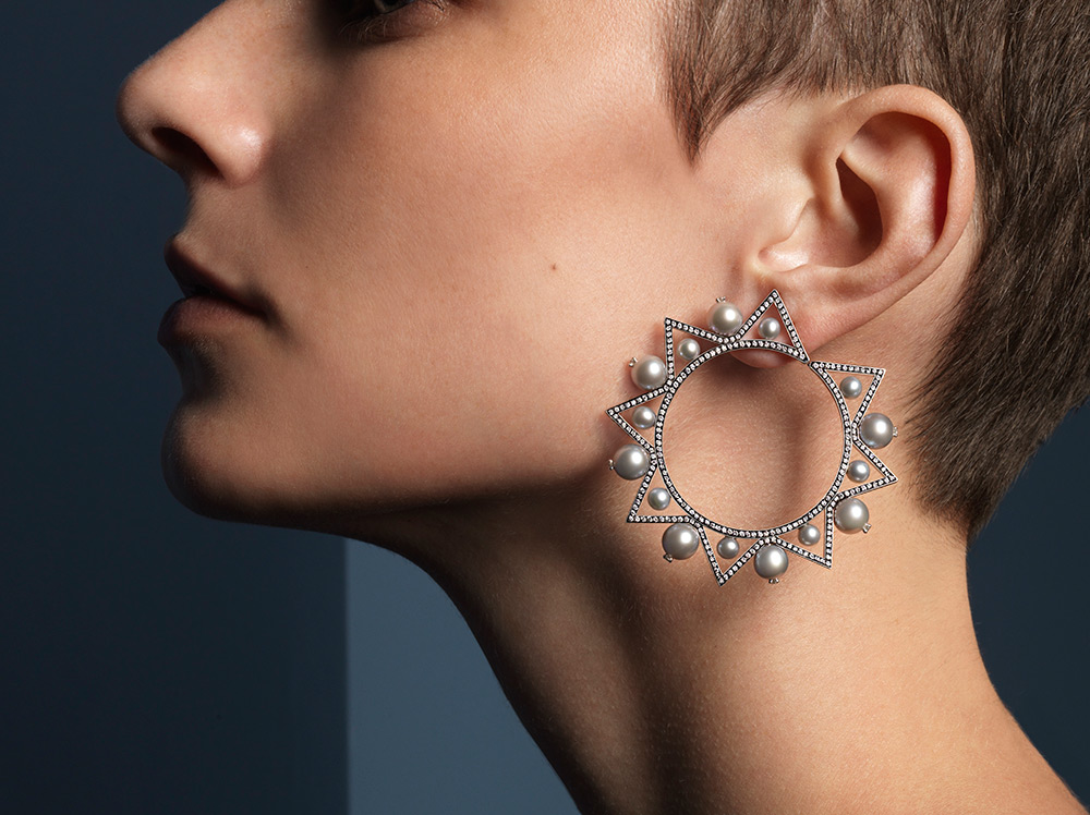 Hoop earrings from the Lingerie Collection by Nikos Koulis