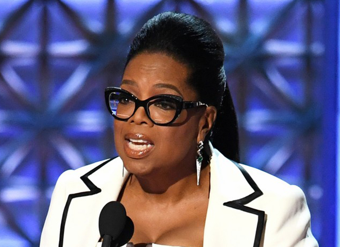 Oprah wears Nikos Koulis Earrings to the 2017 Emmys