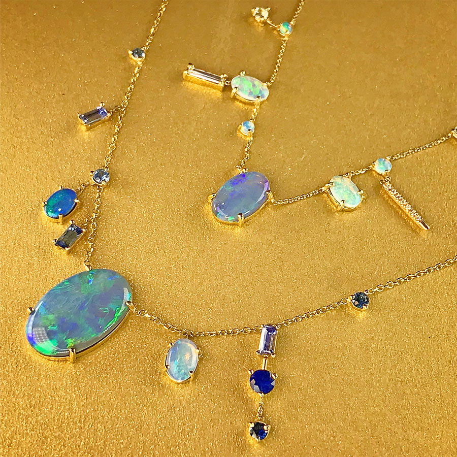 Opal necklaces by Wwake