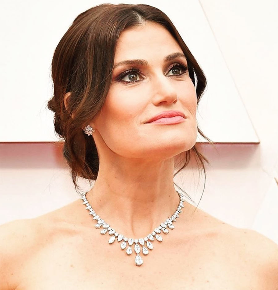 Dina Menzel wears Harry Winston necklace on the Oscars 2020 red carpet