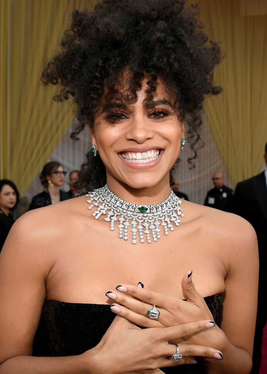 Zazie Beetz wears Bulgari jewelry to the 2020 Oscars